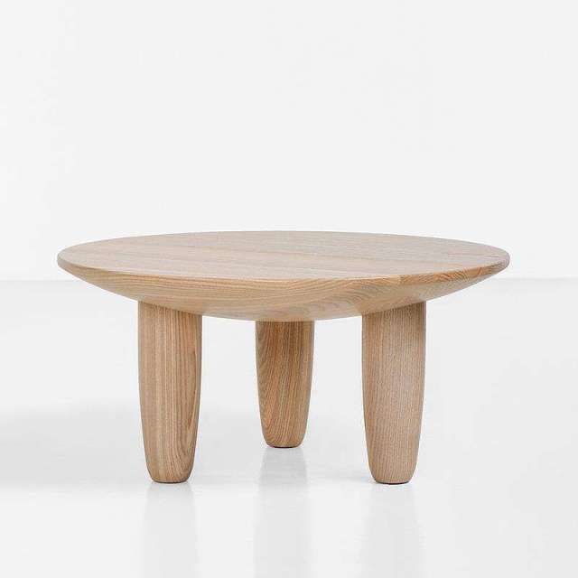 Round solid wood coffee table