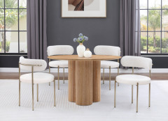 Round wood dining table