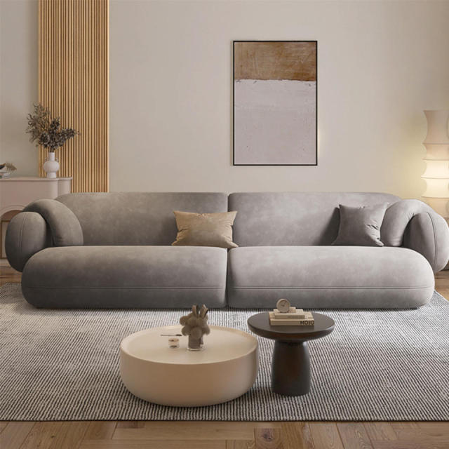 Elegant Gray Soft Couch 3 Seat Sofas