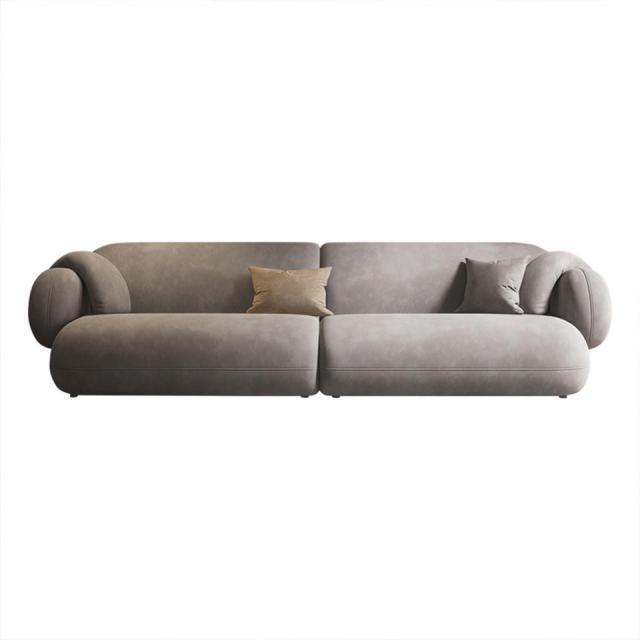 Elegant Gray Soft Couch 3 Seat Sofas