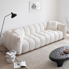White boucle sofa