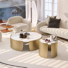 Golden coffee table set