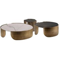 Golden coffee table set