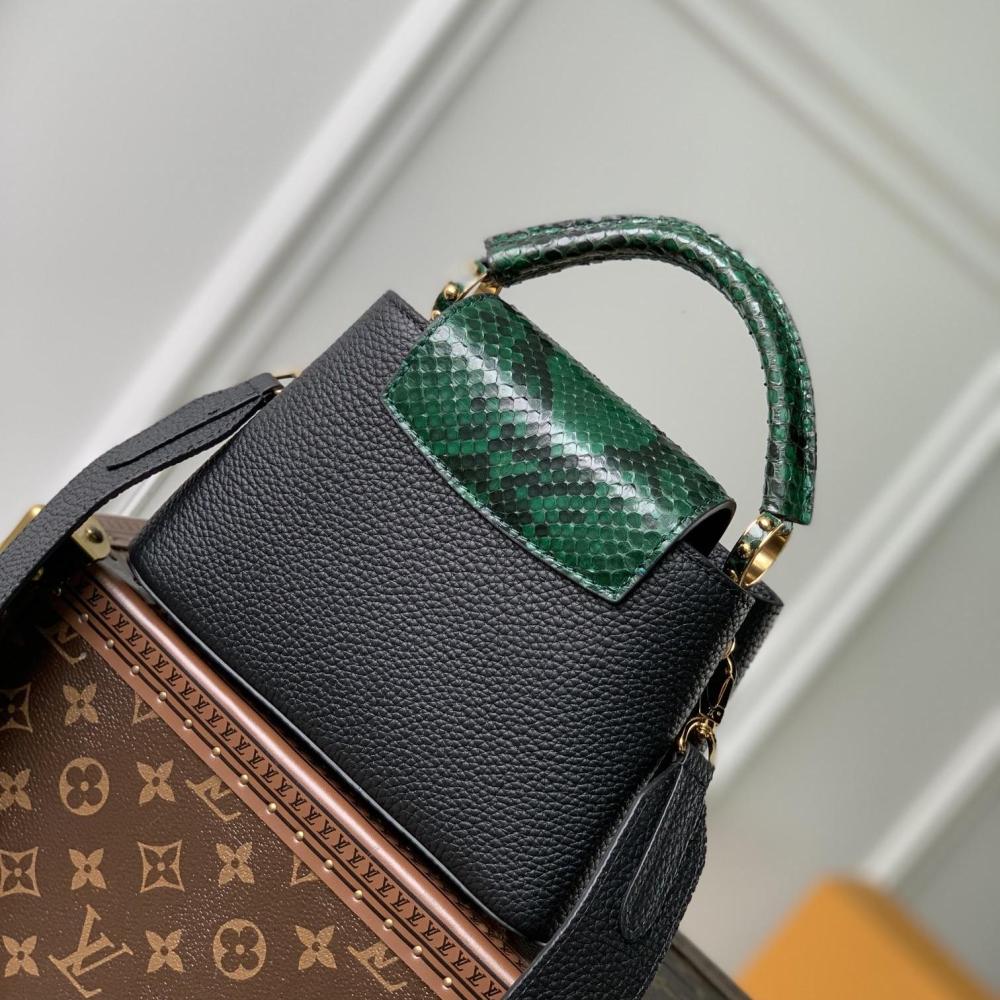 LV  CAPUCINES MM M80931 Python Handle  black