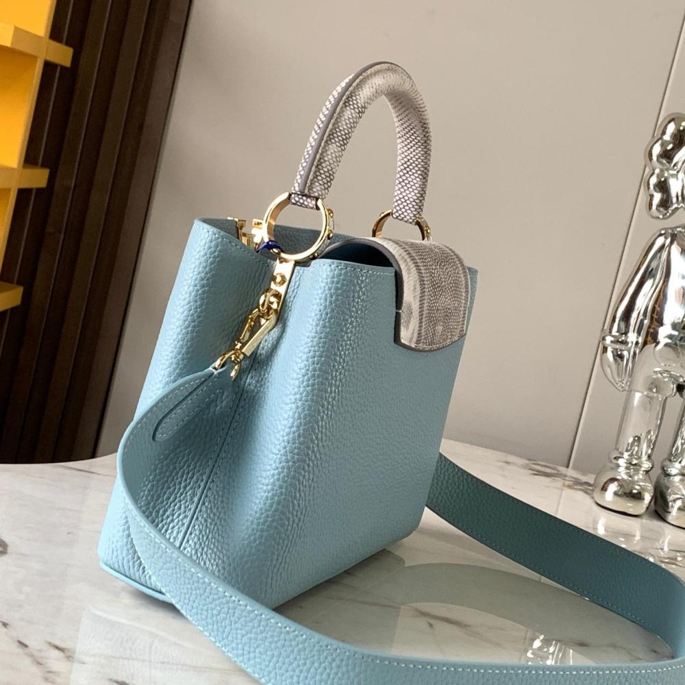 LV  CAPUCINES MM M21166Python Handle  blue