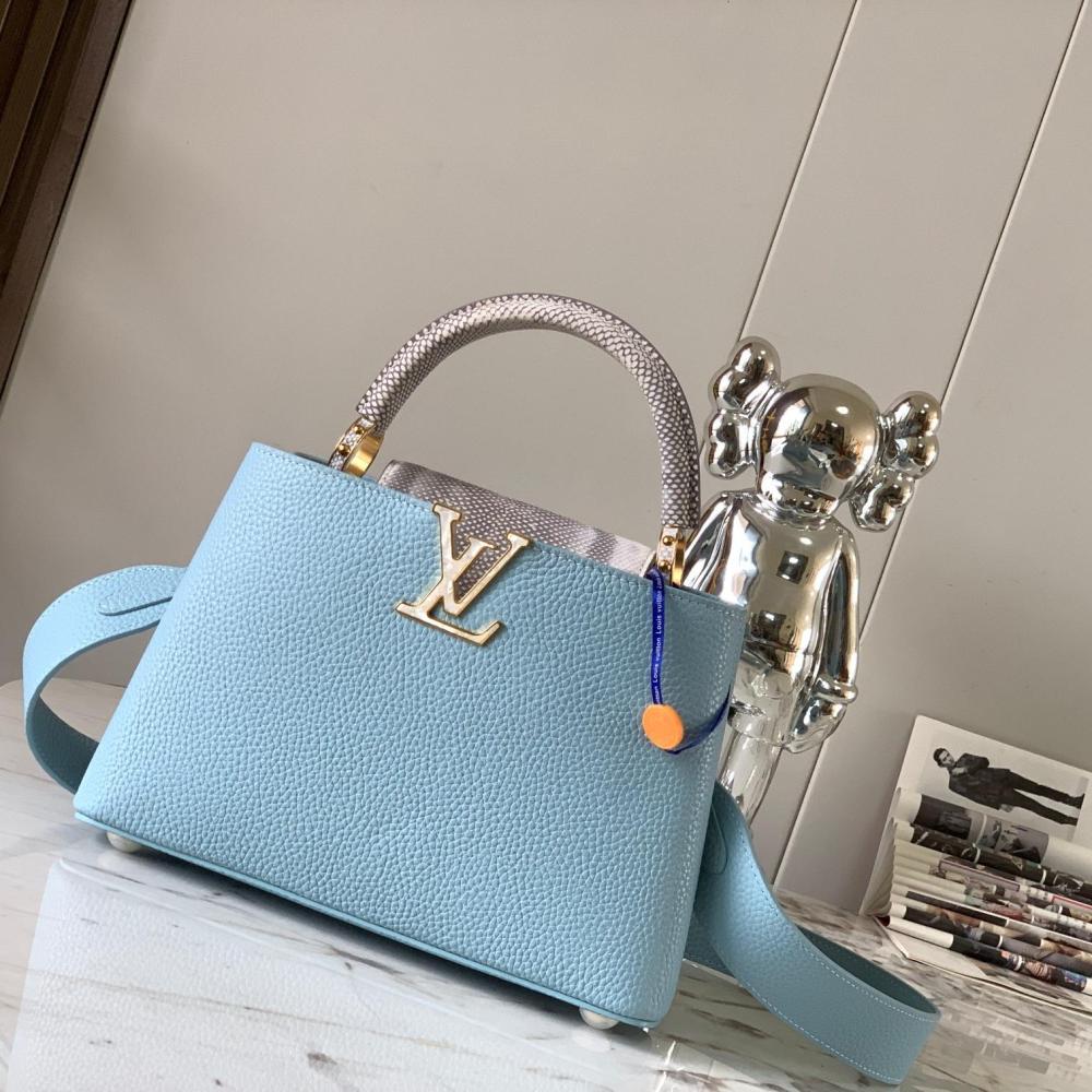 LV  CAPUCINES MM M21166Python Handle  blue