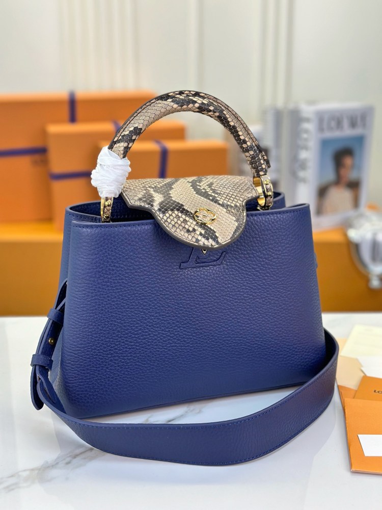 LV Capucines BB M80421 Python Handle blue