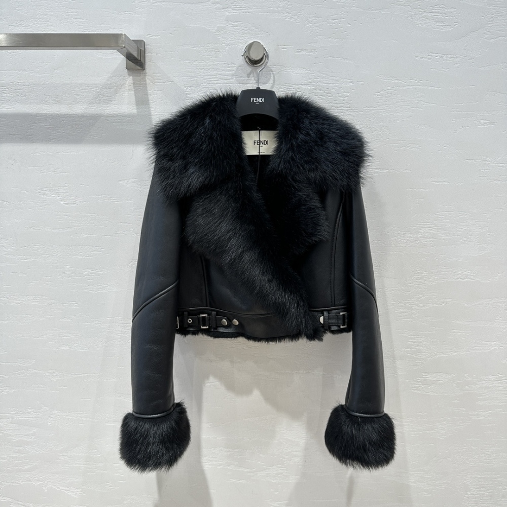 coat   leather clothing FENDI