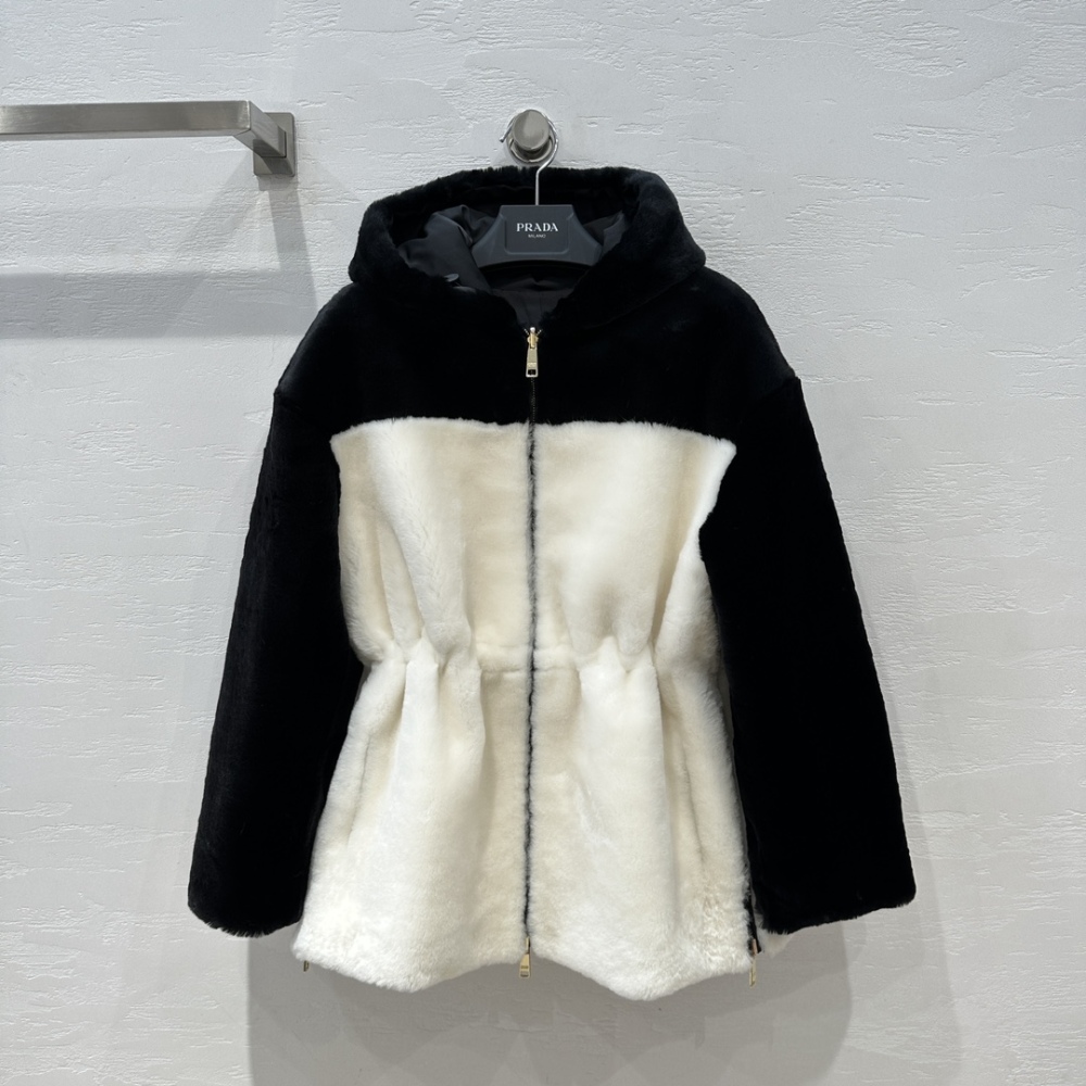 coat  leather clothing Prada
