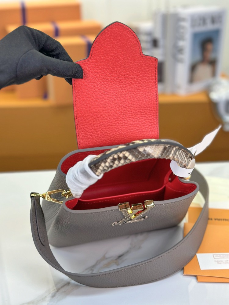 LV Capucines Mini M82068 Python Handle grey