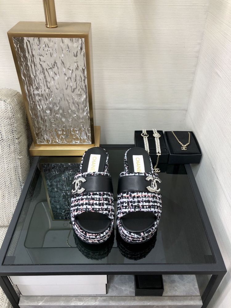 chanel SIZE  香奈儿拖鞋 香厚底凉鞋