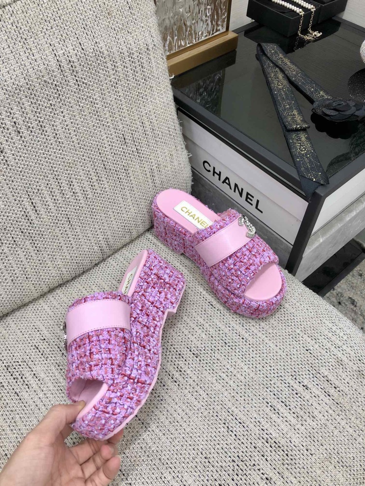 chanel SIZE  香奈儿拖鞋 香厚底凉鞋