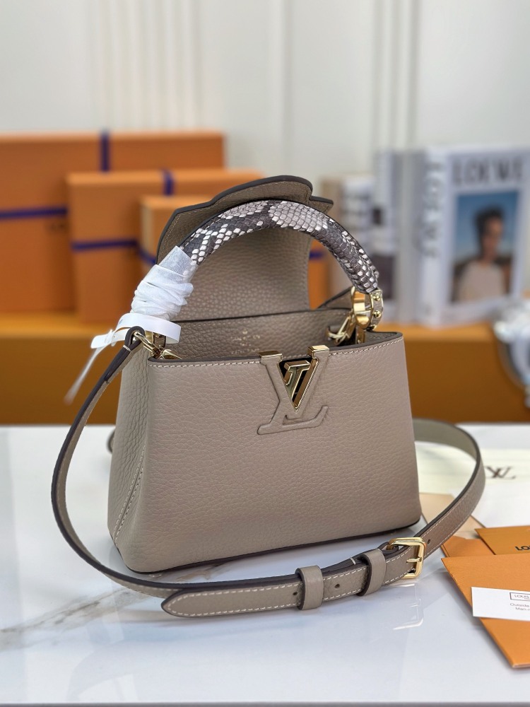 LV Capucines Mini M92802 Python Handle grey