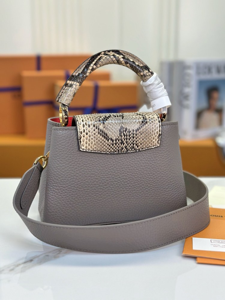 LV Capucines Mini M82068 Python Handle grey