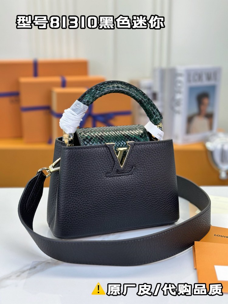 LV Capucines Mini M81310 Python Handle black
