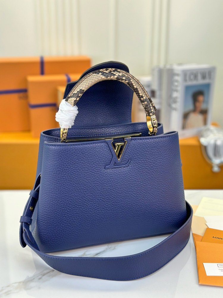 LV Capucines BB M80421 Python Handle blue