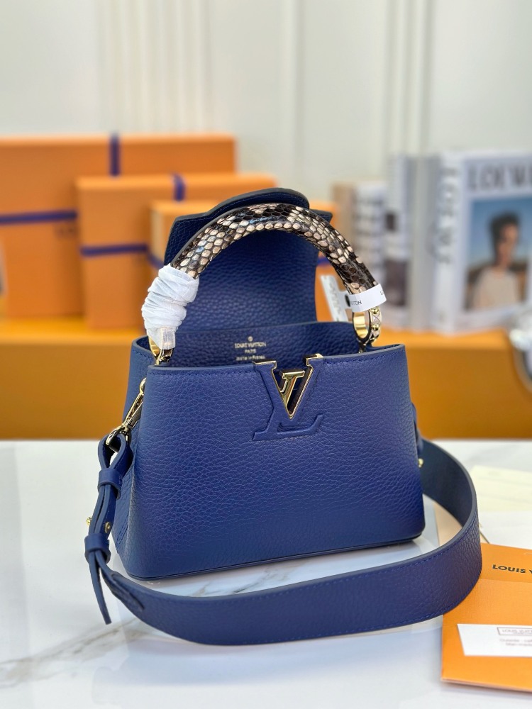 LV Capucines Mini M80421Python Handle blue