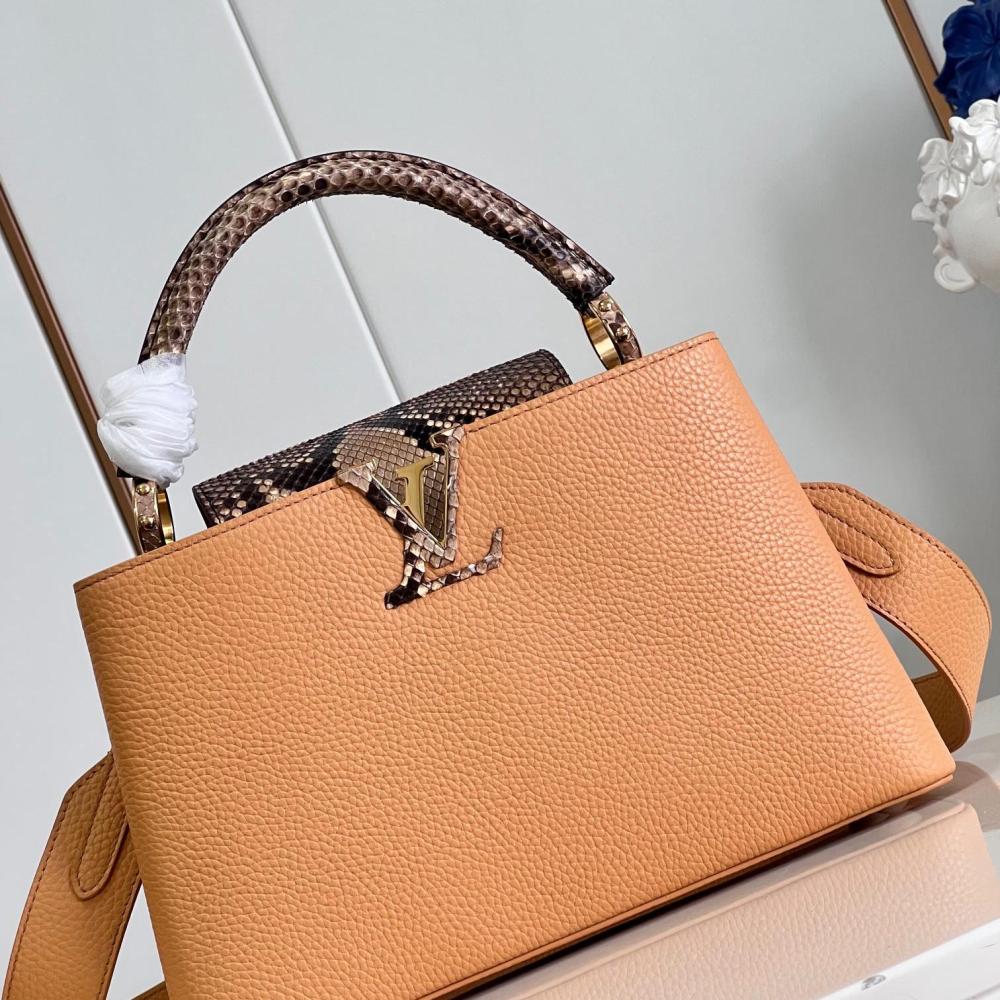 LV  CAPUCINES BB M80741 Python Handle orange