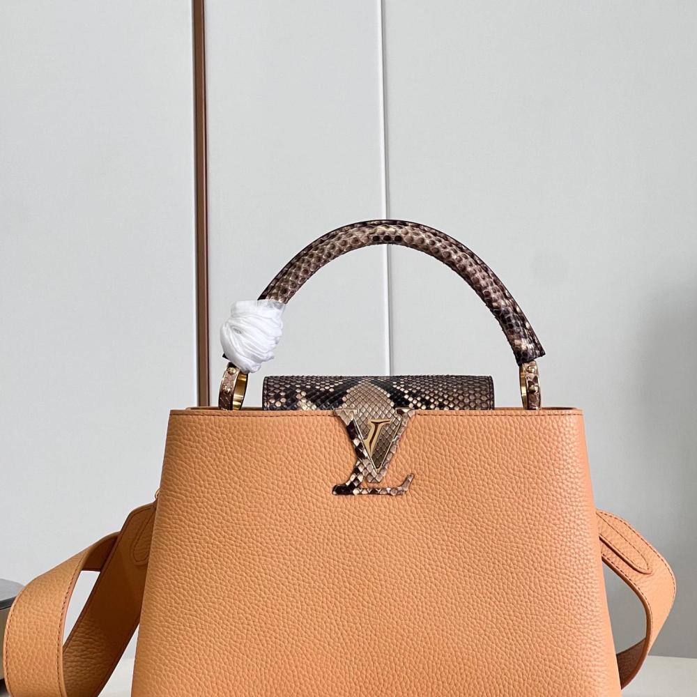 LV  CAPUCINES mini M80741 Python Handle  orange