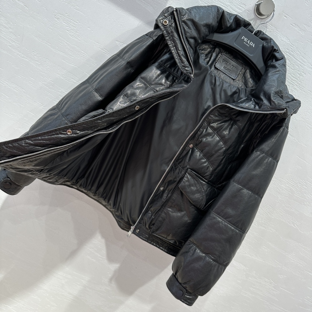 AAA top  leather clothing Down jacket/cotton jacket Prada普拉达 原单狠货 皮衣 羽绒服/棉服