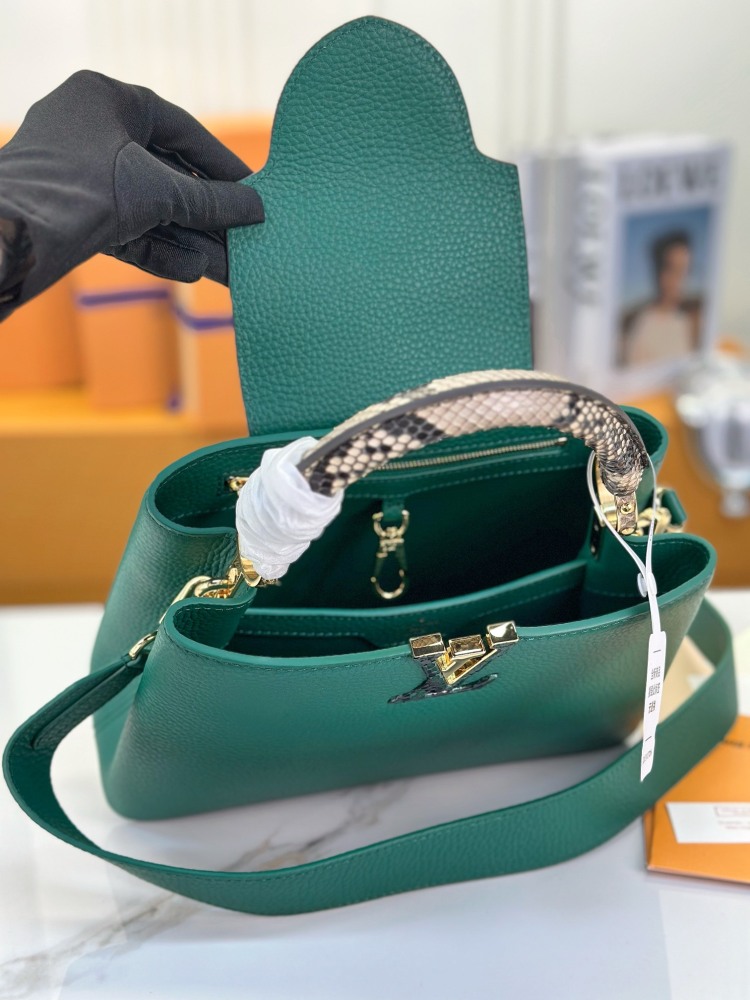 LV Capucines BB M80931 Python Handle green