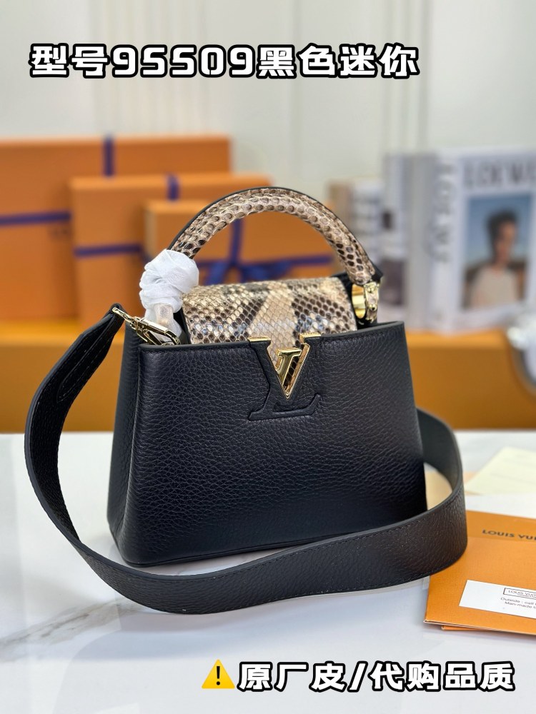 LV Capucines Mini M95509Python Handle black