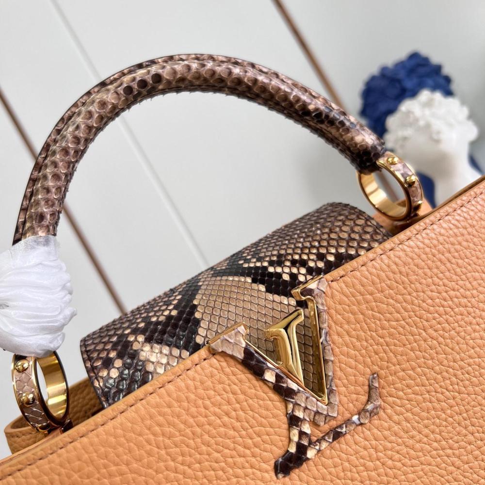 LV  CAPUCINES mini M80741 Python Handle  orange