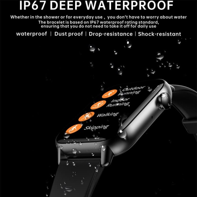 Peaksmart 1.72" TFT Full Touch Screen Fitness Tracker Bluetooth Call/Dial Waterproof Heart Rate Sport Smart Watch