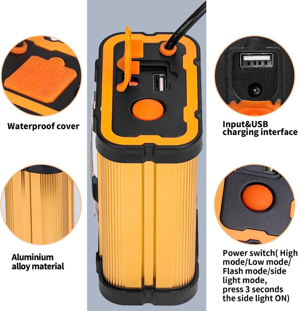 Vanvale Superbright Bright Portable Rechargeable Headlight Powerful LED Headlamp Flashlight with 3 Light Modes External Battery Pack for Camping Biking Hunting Fishing (White Light)