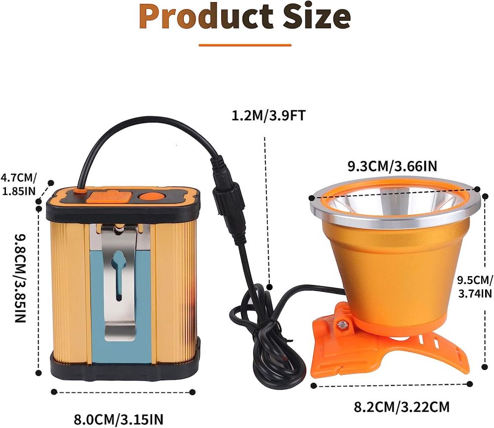 Vanvale Superbright Bright Portable Rechargeable Headlight Powerful LED Headlamp Flashlight with 3 Light Modes External Battery Pack for Camping Biking Hunting Fishing (White Light)