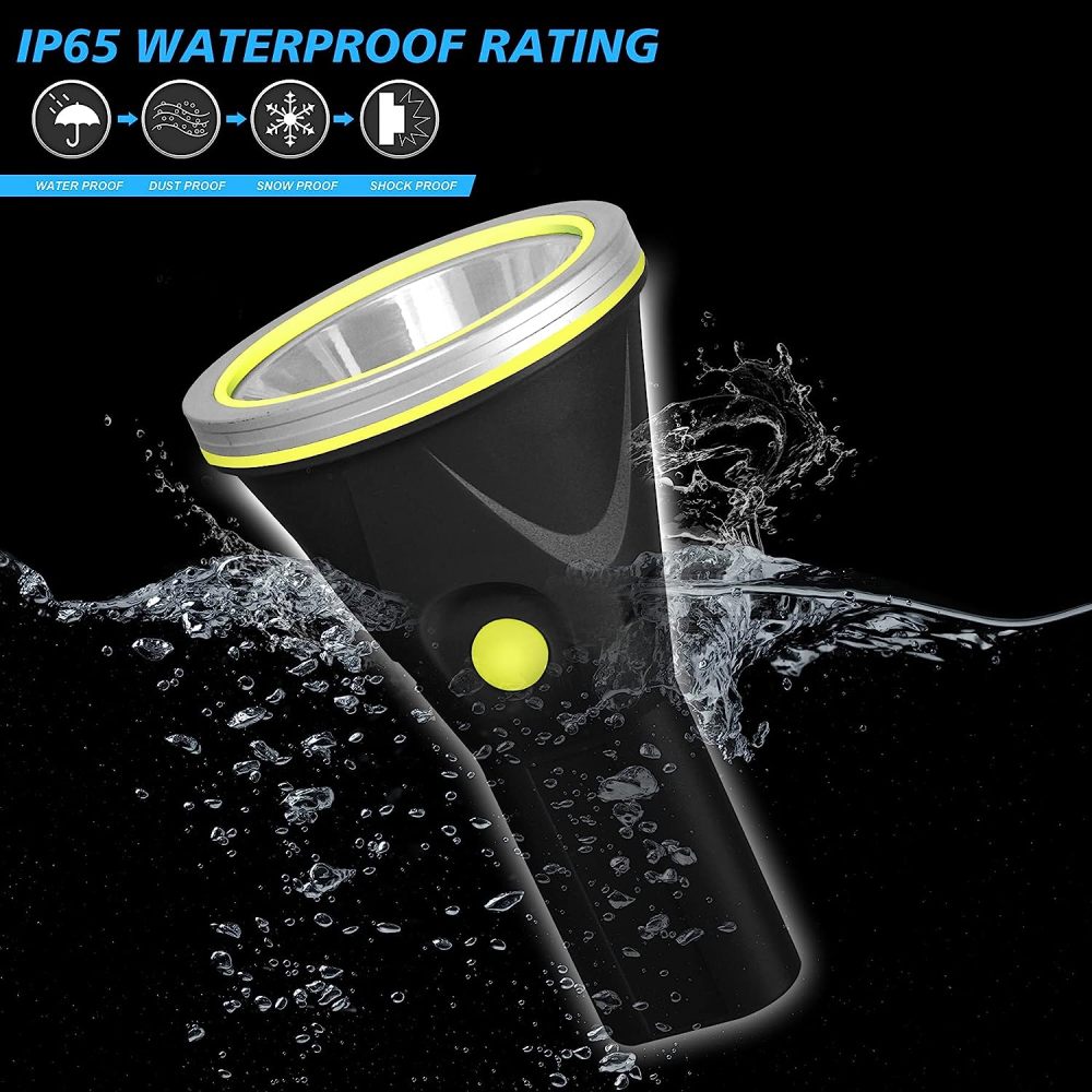 BIGSUN Rechargeable Flashlight 6000 High Lumen Spotlight Strong Searchlight Waterproof Electric Torch , Home Safety, Camping, Boat, Hunting