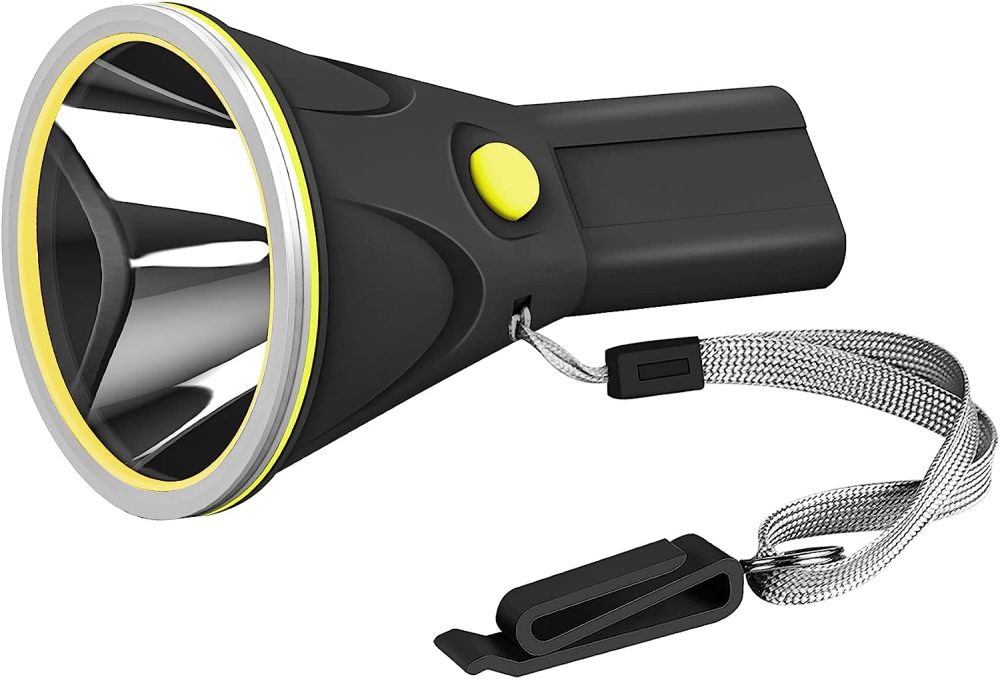 BIGSUN Rechargeable Flashlight 6000 High Lumen Spotlight Strong Searchlight Waterproof Electric Torch , Home Safety, Camping, Boat, Hunting