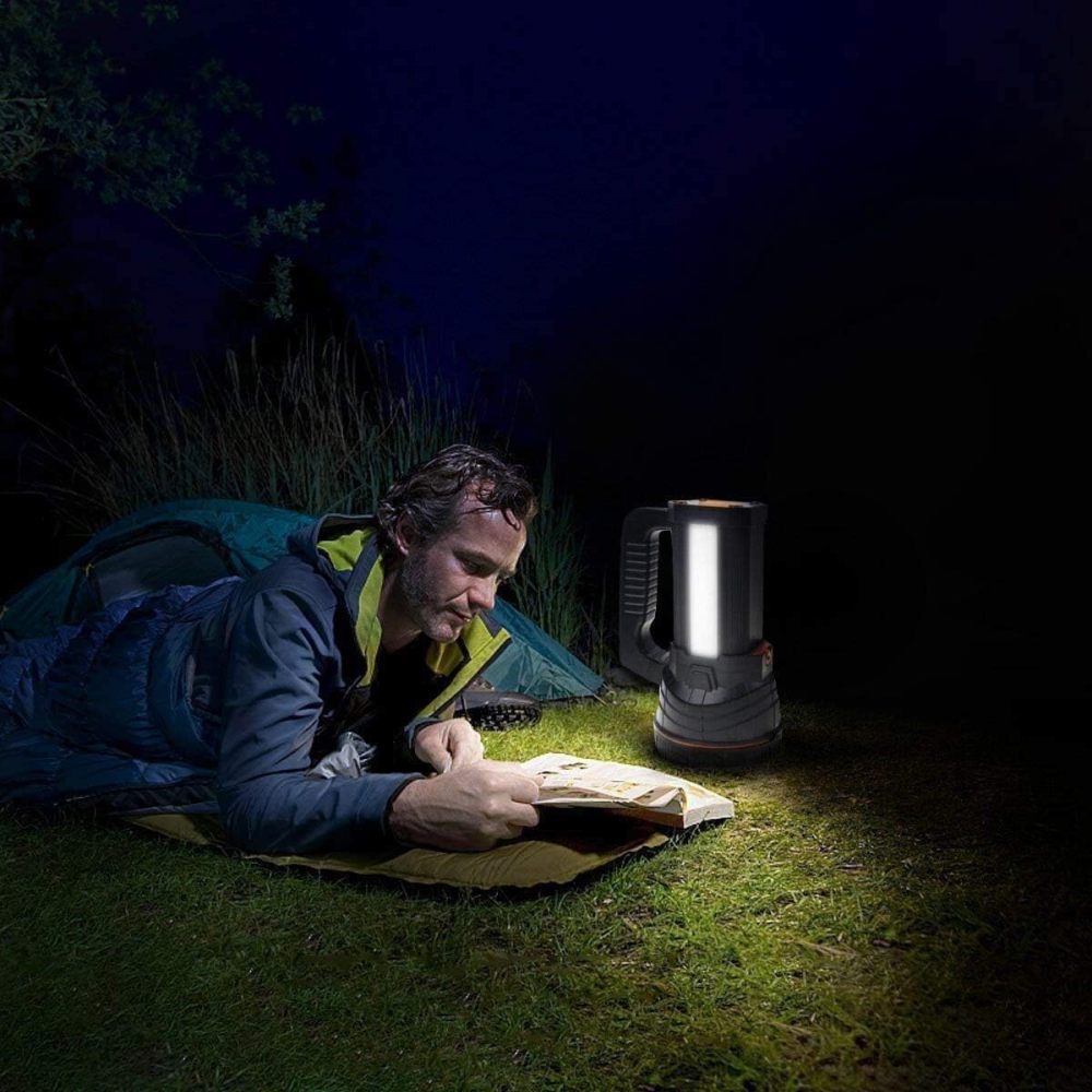 Eornmor Rechargeable Spotlight with 5 Lights Modes,Spot Lights Hand held Large Flashlight 7000 lumens Super Bright Handheld Spotlight Lightweight IPX4 Waterproof Searchlight 9000mAh (Black)