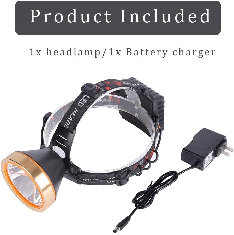 Yongkist Coon Hunting Light Super Bright Headlamp Rechargeable Ergonomic LED Spotlight Head Torch with Power Supply Waterproof Flashlight for Outdoor Camping Fishing Hunting Hiking (White Light)