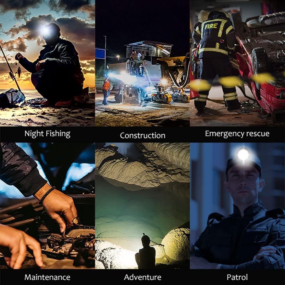 Yongkist Coon Hunting Light Super Bright Headlamp Rechargeable Ergonomic LED Spotlight Head Torch with Power Supply Waterproof Flashlight for Outdoor Camping Fishing Hunting Hiking (White Light)