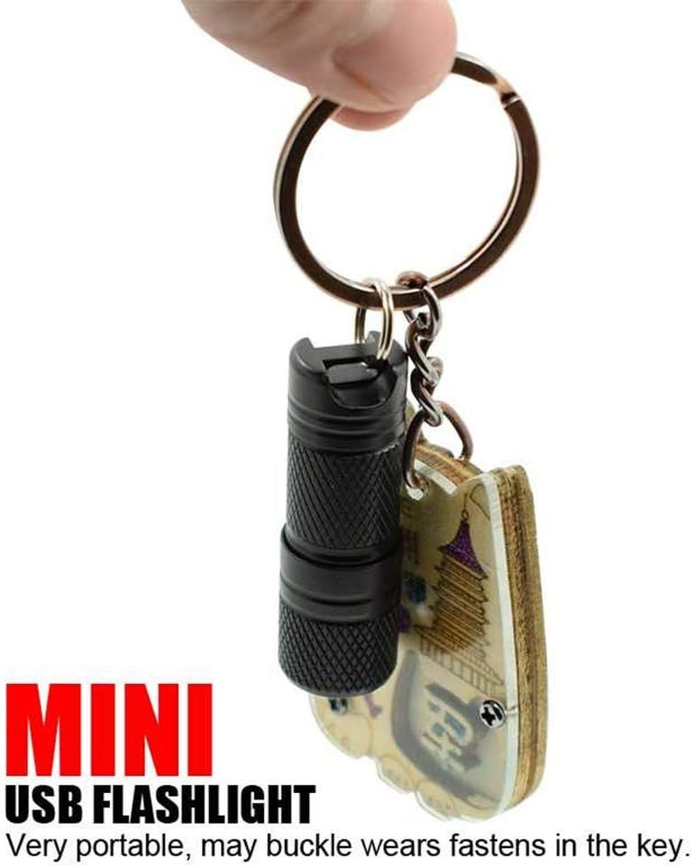 BESTSUN Mini LED Flashlight Rechargeable 200 Lumen Keychain Flashlight Waterproof Tiny Flashlight Pocket Light with Rechargeable Battery and USB Cable