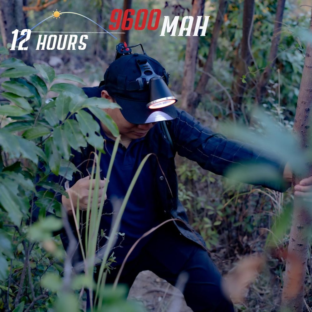 BIGSUN S300 Headlamp, 2000 High Lumen Hands-Free Flashlight for Extreme Weather, 10000mAh Rechargeable Battery Pack, Removable and Washable Cap, Elastic Headband and Hook Included