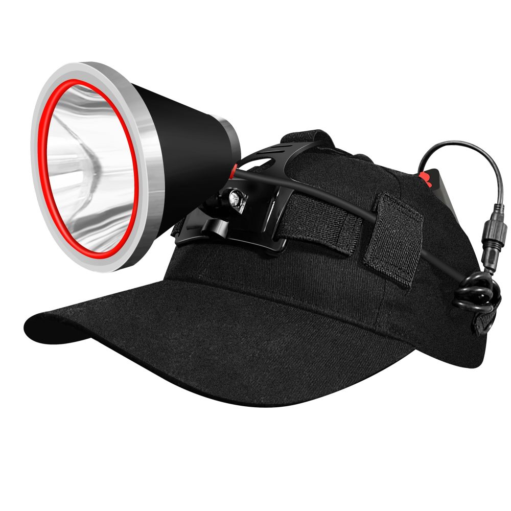 BIGSUN S300 Headlamp, 2000 High Lumen Hands-Free Flashlight for Extreme Weather, 10000mAh Rechargeable Battery Pack, Removable and Washable Cap, Elastic Headband and Hook Included