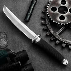 Outdoor high hardness camping Japanese style straight knife camping mountaineering knife wild survival self-defense knife