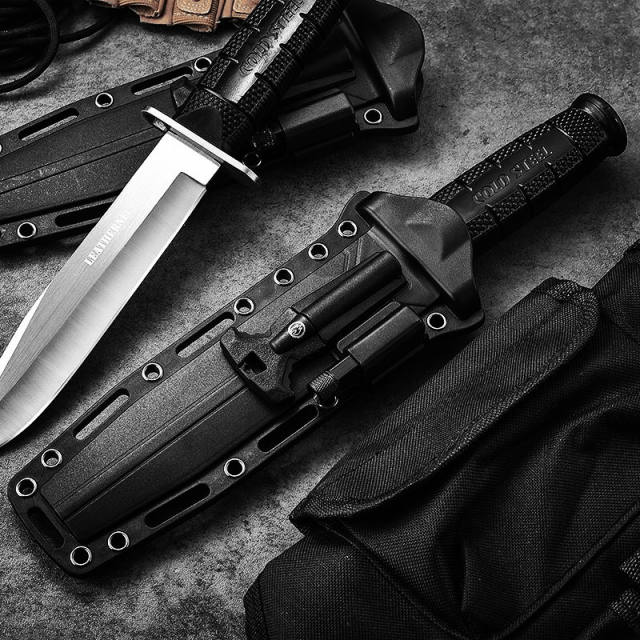 Multi-purpose function outdoor camping knife K sheath tactical wilderness camp flint LED light knife