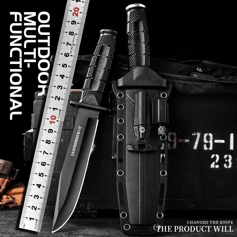 Multi-purpose function outdoor camping knife K sheath tactical wilderness camp flint LED light knife