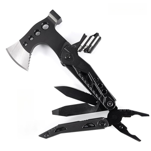 15 In 1 Multitool Camping Axe Pliers Outdoor Camping Fire Making Tool Folding Knife Pliers Hammer Portable Life Saving Axe