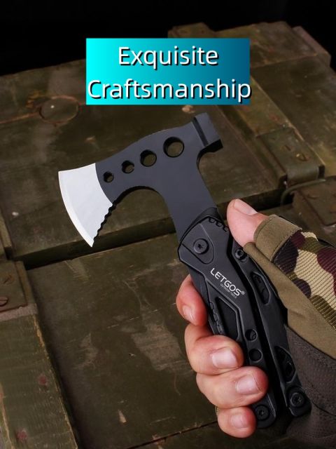 15 In 1 Multitool Camping Axe Pliers Outdoor Camping Fire Making Tool Folding Knife Pliers Hammer Portable Life Saving Axe