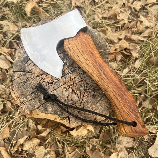 Beech wood camping axe outdoor axe short handle mini axe housewarming moving axe camp wood cutting axe