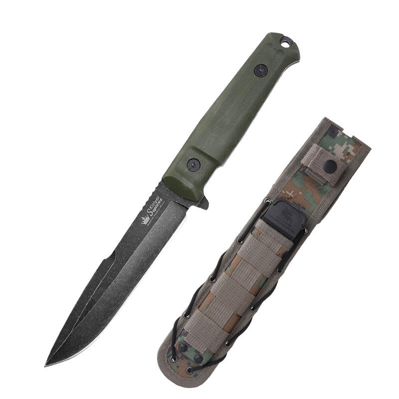 Army green high hardness tactical straight knife