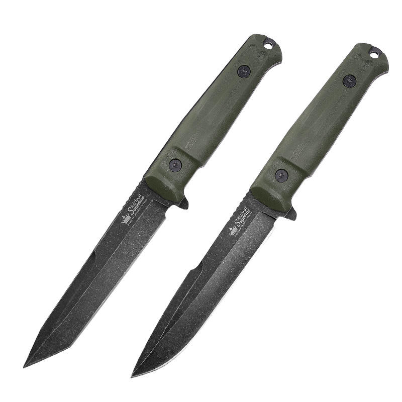 Army green high hardness tactical straight knife