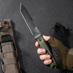 Army green high hardness tactical straight knife