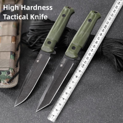 Army green high hardness tactical straight knife