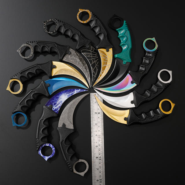 CS GO game style colorful camping survival eagle claw knife