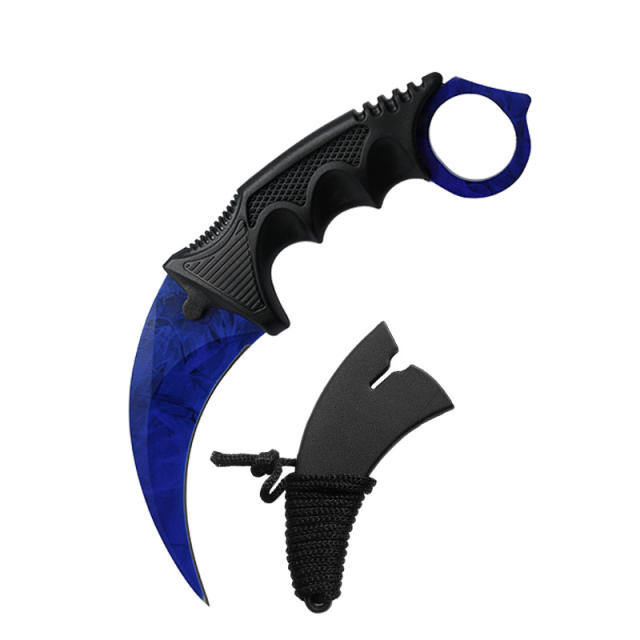 CS GO game style colorful camping survival eagle karambit knife